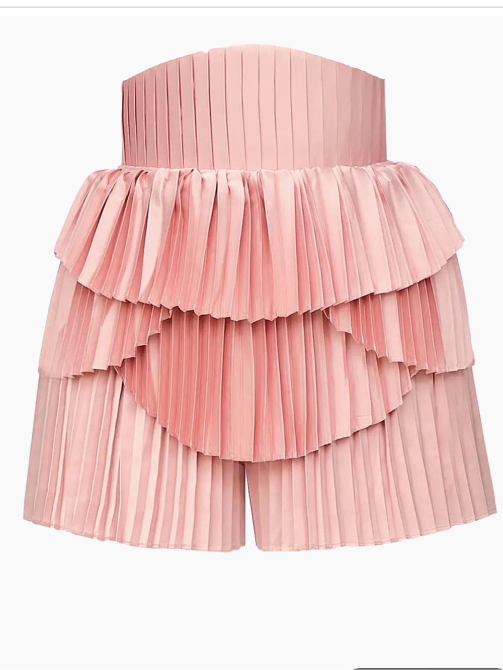 Andrea Iyamah Hibi Blush Pink Pleated High-Waist Shorts size 10